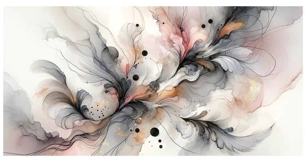Quadro su tela – Linee floreali nella nebbia