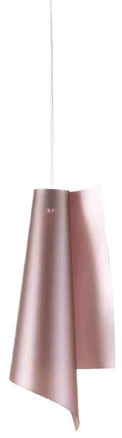 Sospensione Moderna A 1 Luce Vela In Polilux Rosa Metallico H50 Made In Italy