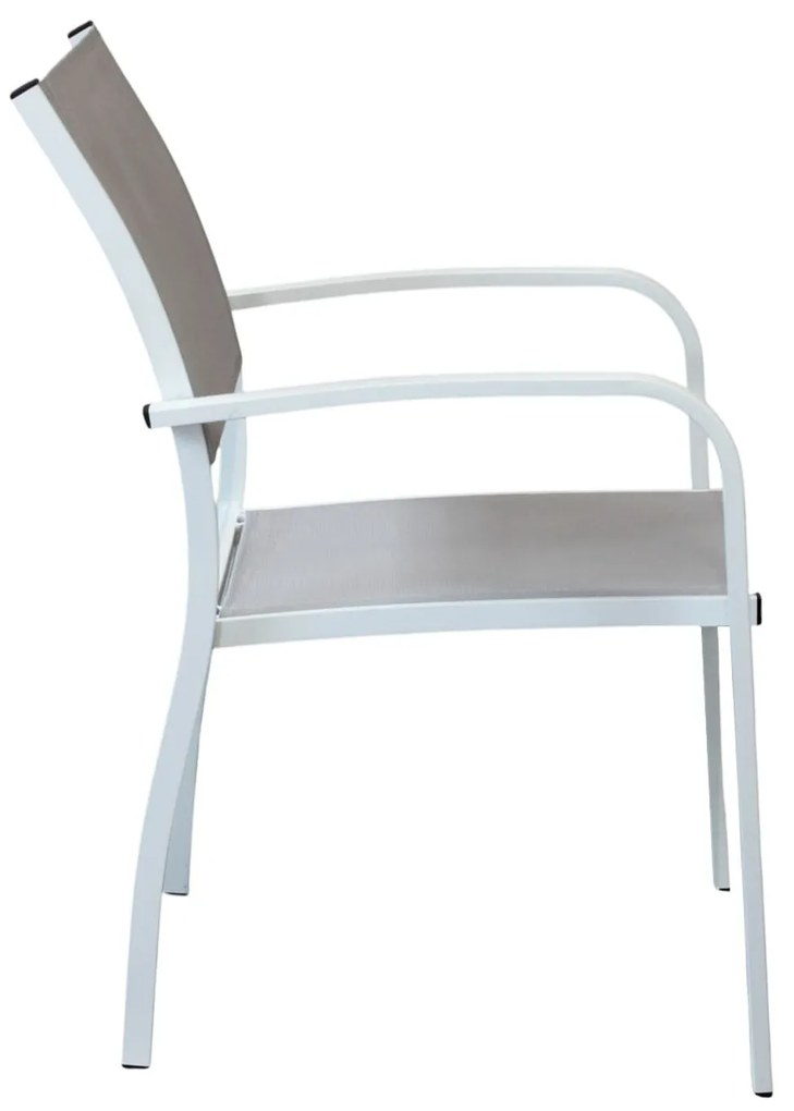 TORRES - poltrona con struttura in alluminio verniciato bianco, antracite, taupe o tortora