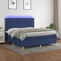 Letto a Molle con Materasso e LED Blu 180x200 cm in Tessutocod mxl 75055