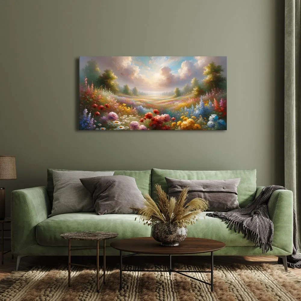 Quadro su tela – Valle fiorita e soleggiata