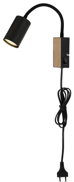 Globo 57911WBW - Lampada flessibile ROBBY 1xGU10/35W/230V nero/marrone