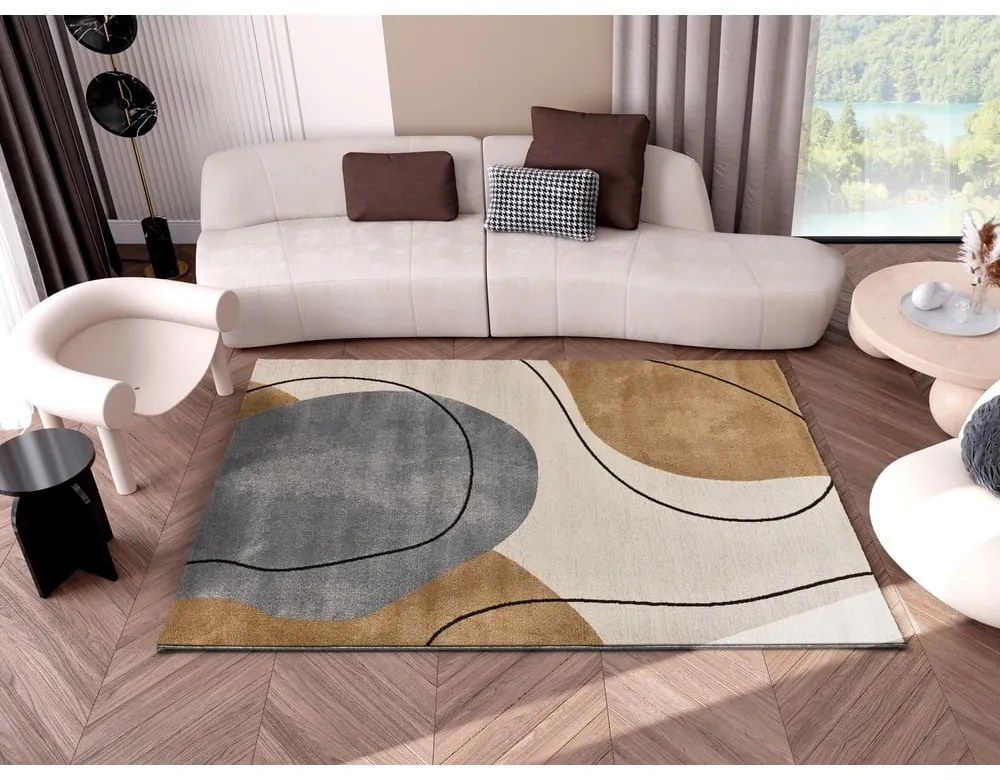 Tappeto arancione e crema 140x200 cm New York - Universal