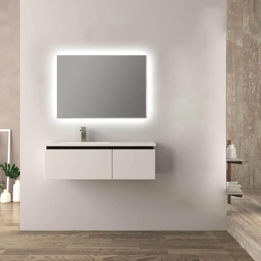 Mobile bagno 100 cm bianco lucido Mono Slide