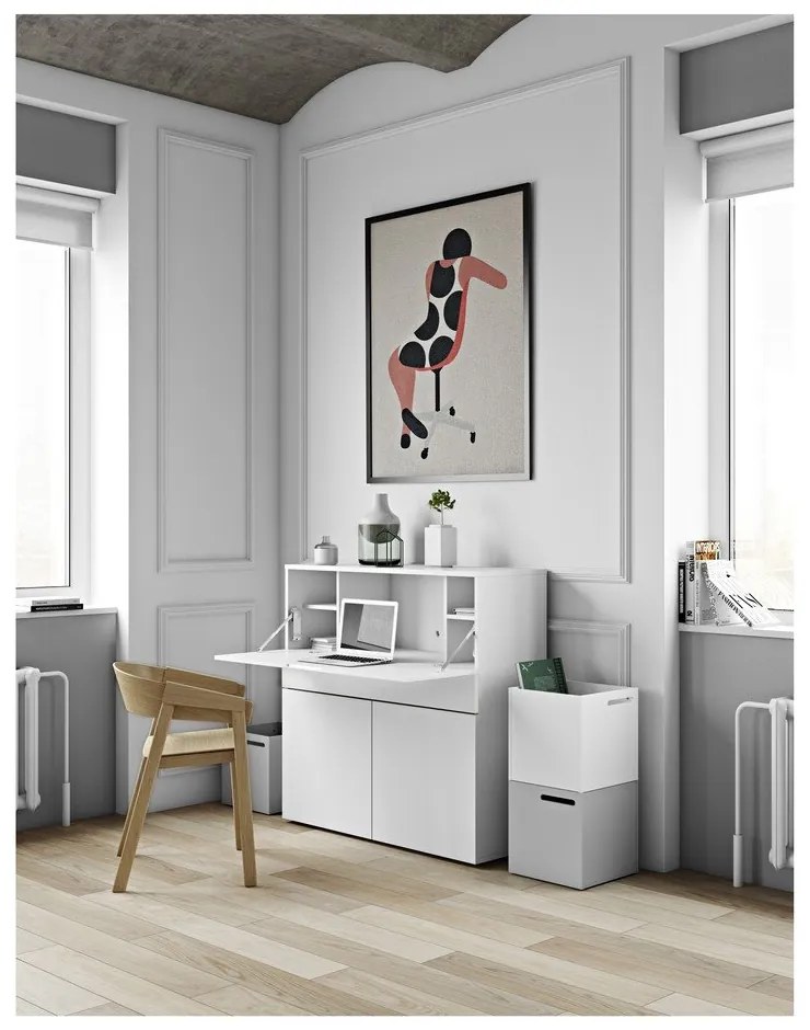 Tavolo da lavoro con piano bianco 110x42 cm Focus - TemaHome