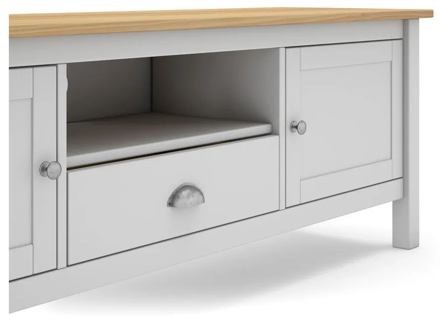 Tavolo TV in pino bianco/naturale 158x53 cm Misti - Marckeric