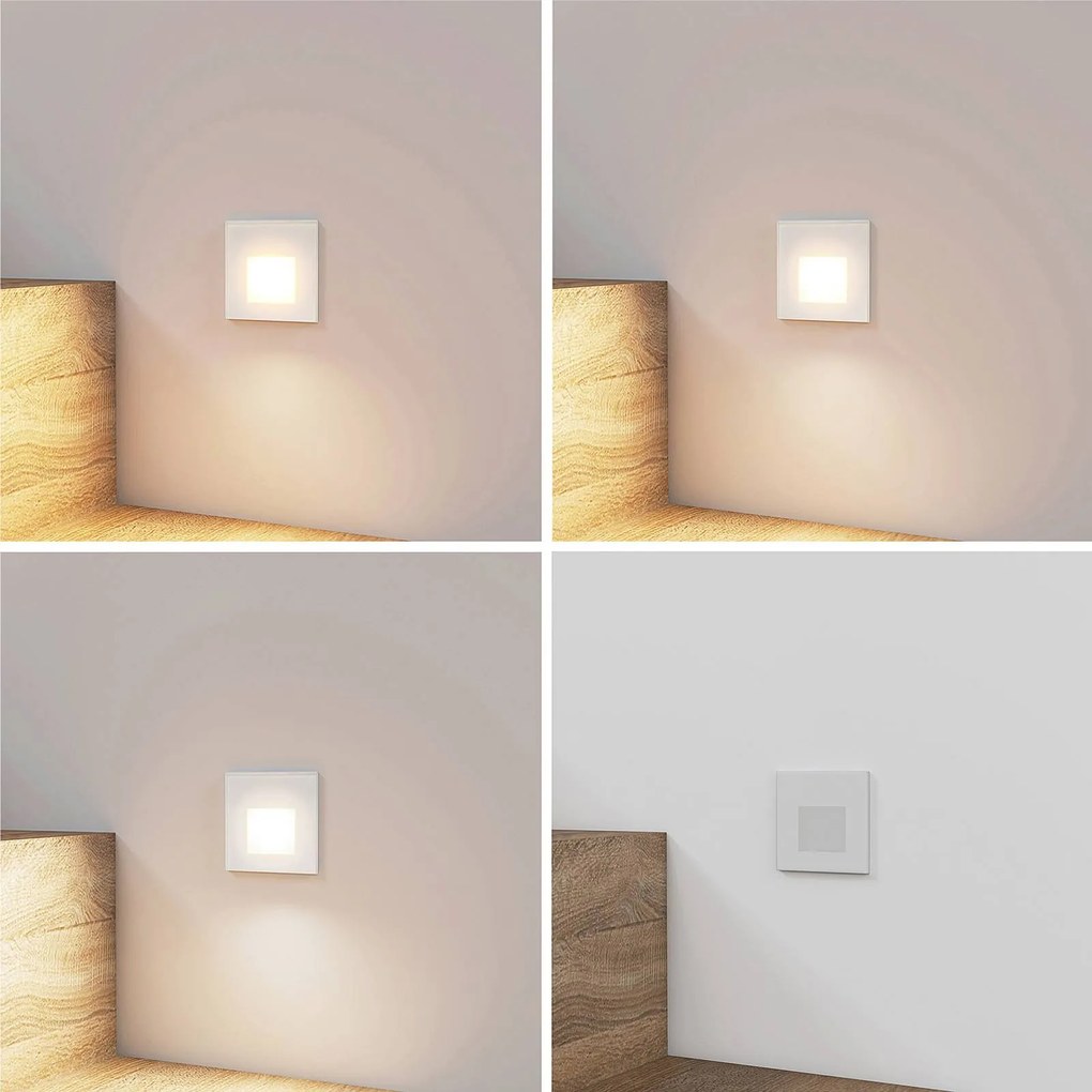 Arcchio Luci LED da incasso Vexi, 7,8 cm x 7,8 cm, bianco, CCT