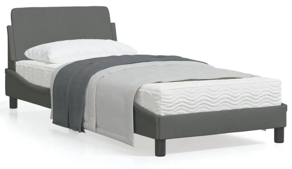 Giroletto Senza Materasso Grigio Scuro 90x190 Cm Tessuto /