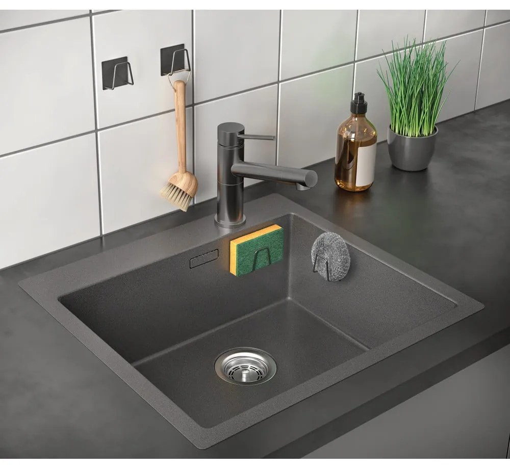 Portaspugna senza foratura in metallo – Metaltex