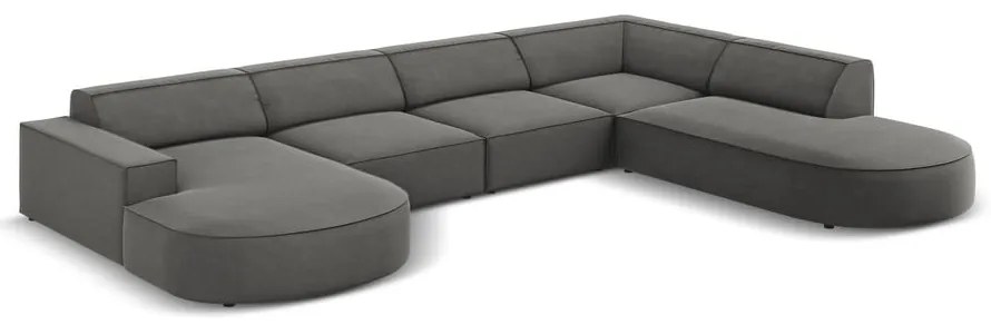 Divano angolare in velluto grigio (angolo destro) Jodie - Micadoni Home