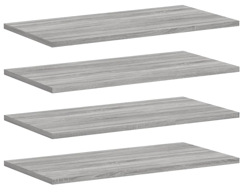 Mensole Parete 4pz Grigio Sonoma 60x30x1,5cm Legno Multistrato