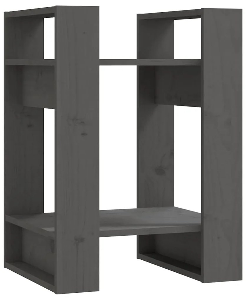 Libreria/divisorio grigio 41x35x57 cm in legno massello di pino