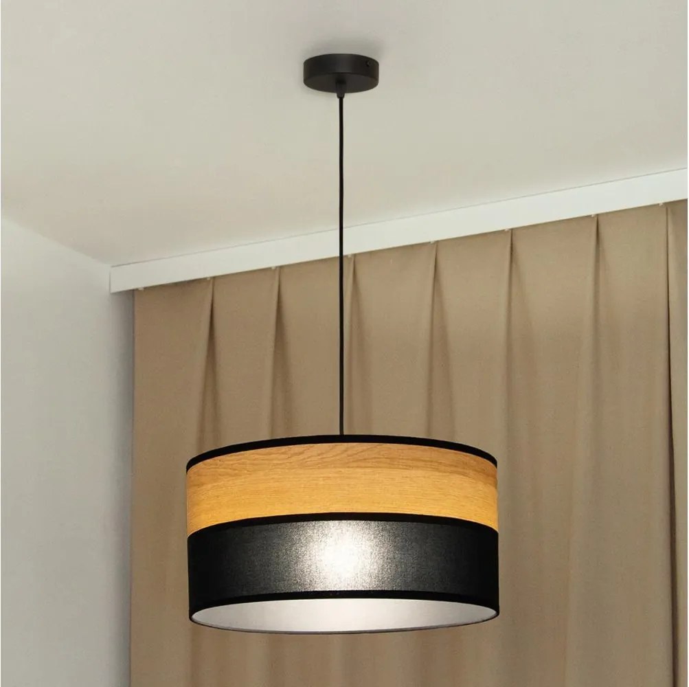 Lampadario sospeso con cavo ALBA 1xE27/15W/230V Ø 45 cm, nero/marrone