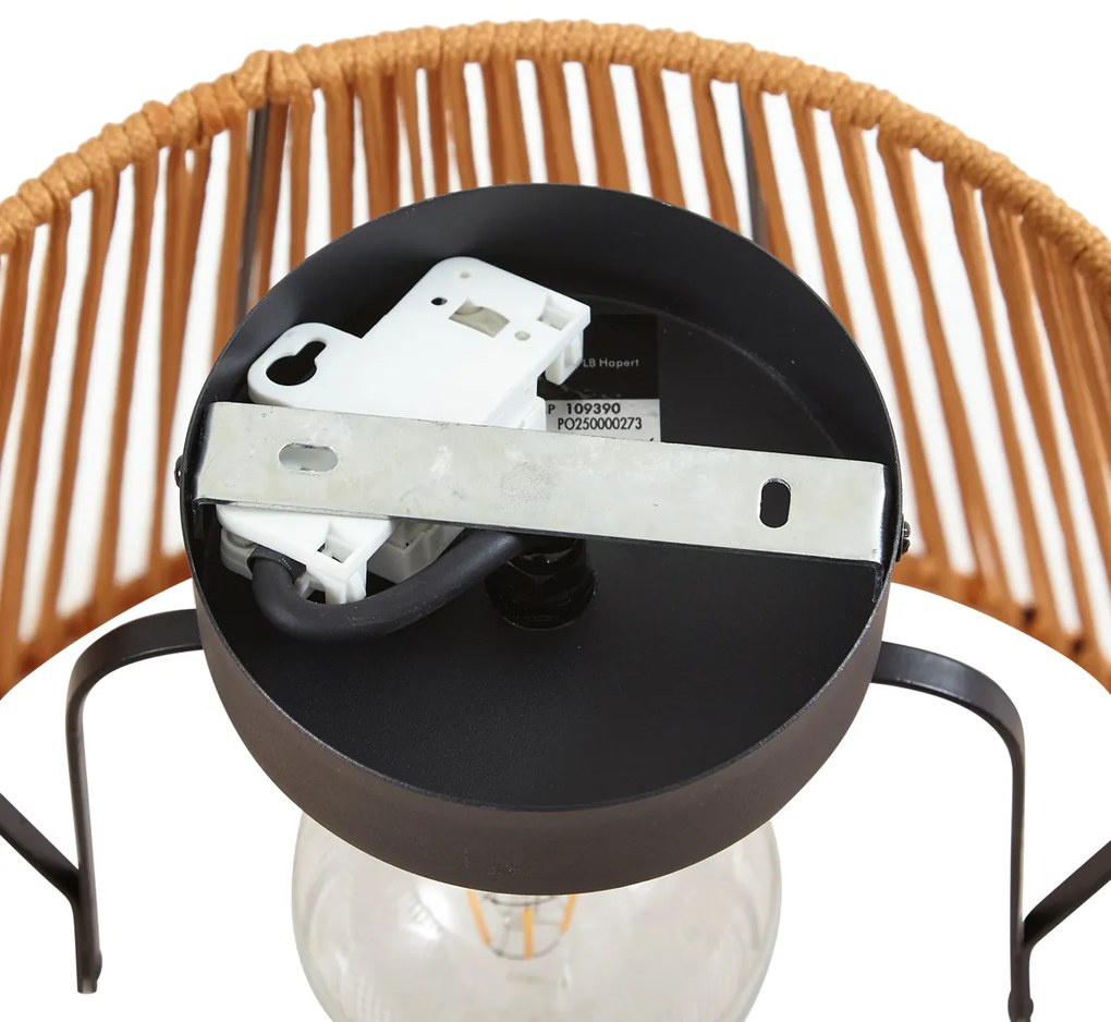 Plafoniera da esterno Japandi con corda arancione IP54 - Jayla