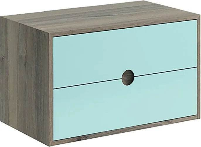 Mobile da bagno sospeso sotto lavabo L 35 x H 48 x P 22 cm blu, 2 cassetti VISOBATH Kompas