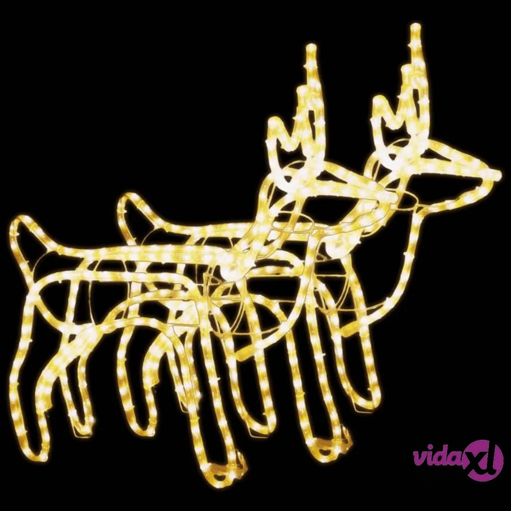 vidaXL Figure Natalizie Renne 2 pz Bianco Caldo 60x30x60 cm