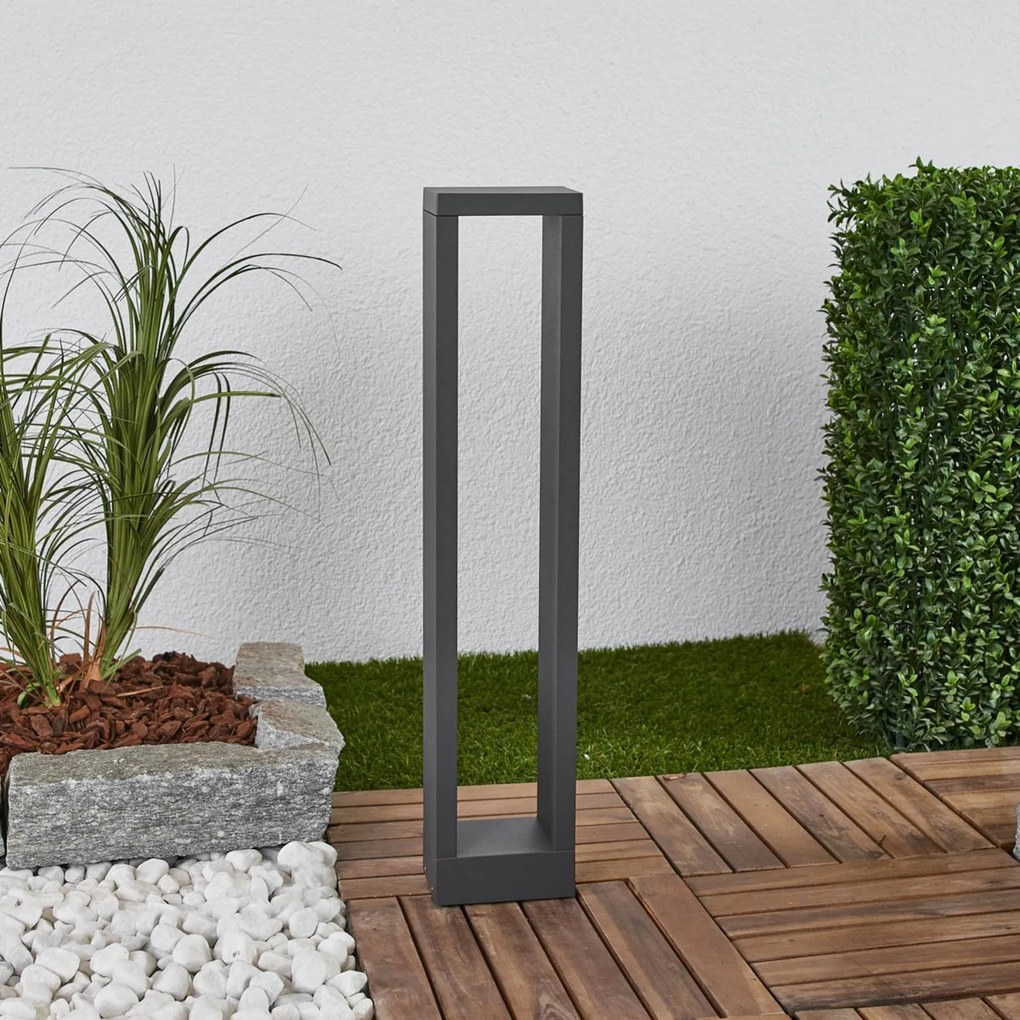 Lampioncino da giardino Jupp Lucande, Nero, Alluminio, Moderno, Lampada LED da esterni
