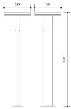 Lampada LED da esterno BARI LED/10W/230V 4000K 60 cm IP54 antracite