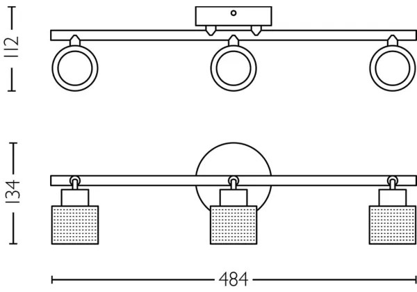 Philips - Faretto NIALL 3xGU10/5W/230V nero/ottone