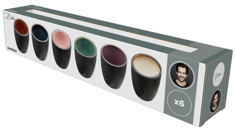 Tazzine in set per espresso nere in ceramica 6 pz 100 ml Gastro Black/Mix – Bitz