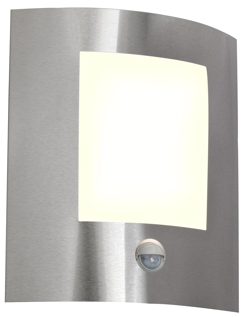 Lampada da parete per esterni moderna in acciaio con sensore di movimento IP44 - Emmerald 1