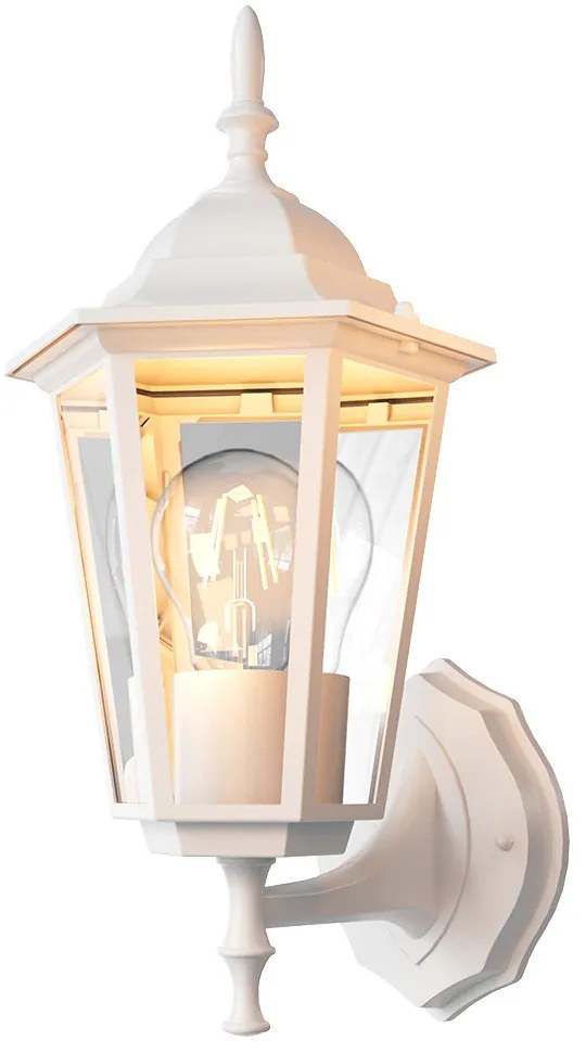 Applique Lanterna da Esterno IP54 E27 Bianca - Serie TOSCA 1A