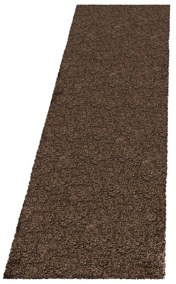 Passatoia marrone scuro 80x250 cm Fluffy - Ayyildiz Carpets