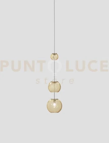Oto sospensione peab ambra rigadin nickel satinato 1 luce attacco g9
