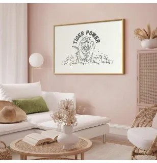 Poster - Tiger Power Cornice d'oro con margine 60x40
