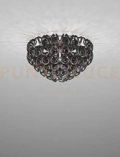 Giogali lampadadario a soffitto 60 cristallo nickel nero e cromo lu...