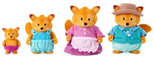 Li'l Woodzeez - Set di miniature TIPPYTAIL famiglia di volpi