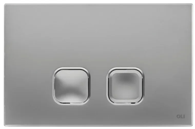Placca cassetta wc Oli serie Plain in abs cromo satinato con doppio scarico