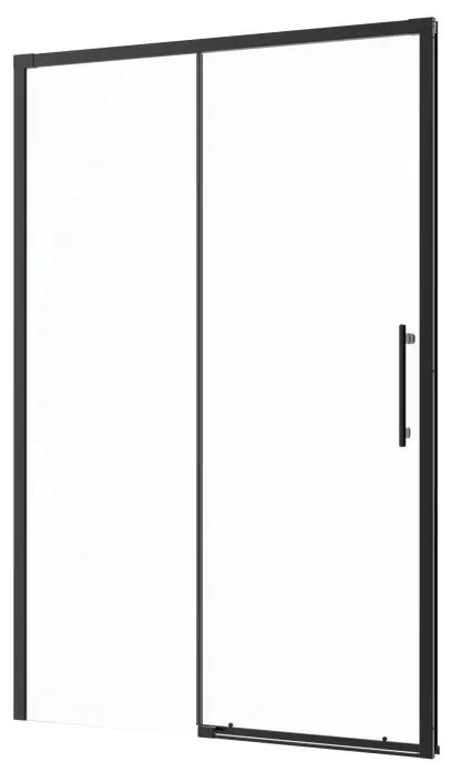 Porta doccia scorrevole Remix2 L 120 x H 195cm, Sp. 6 mm in vetro vetro senza finitura / trasparente profilo nero