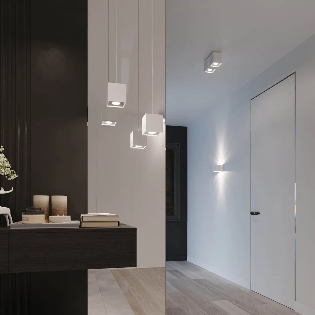 Plafoniera da Soffitto in Alluminio QUAD 1 GU10 Bianca da Interno