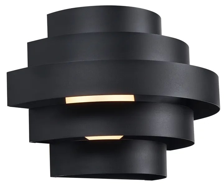 Lampada da parete moderna nera con LED dimmerabile a 3 livelli - Lines