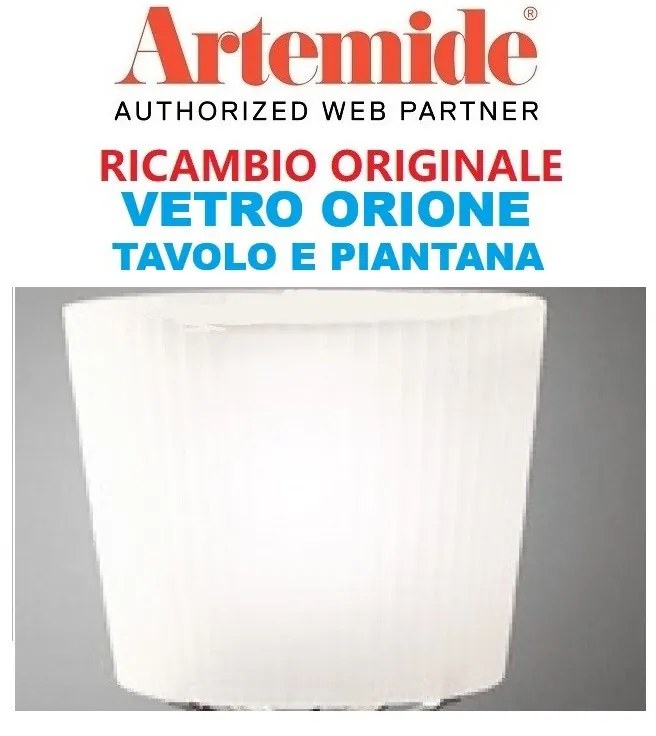 Artemide ricambio Orione piantana, tavolo, diffusore in vetro bianco satinato