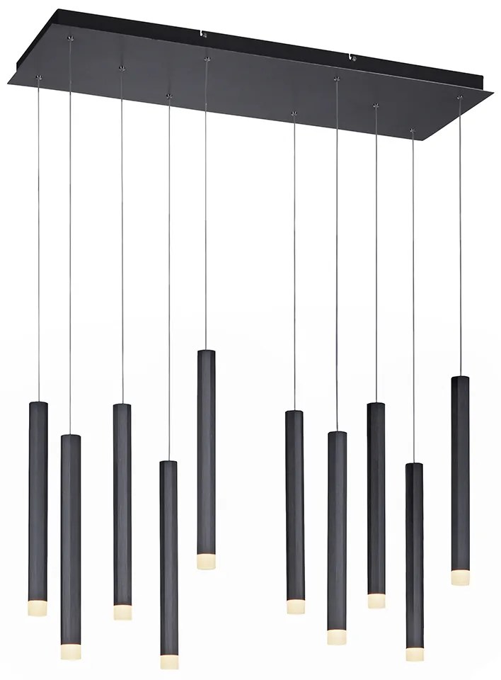 Lampada a sospensione moderna nera con LED 10 luci - Stanislas