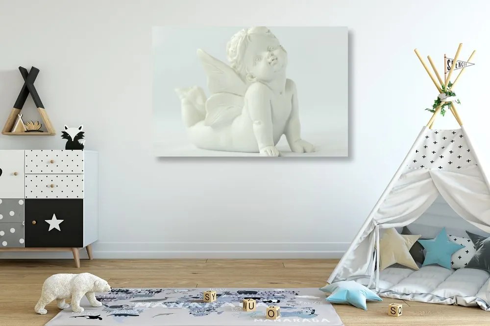 Stampa su tela – Statua d'angelo adorabile