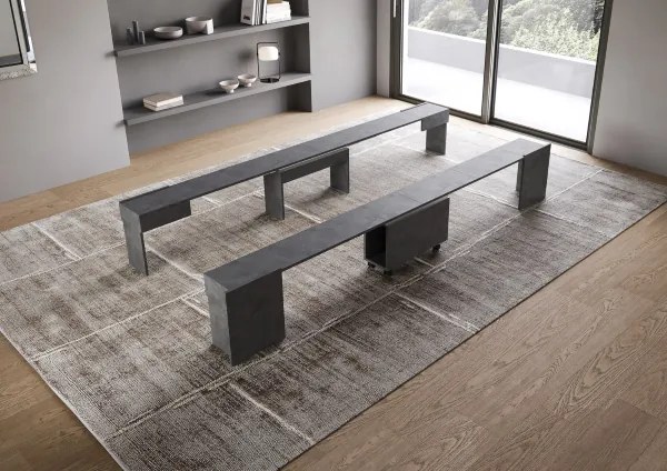 Seduta allungabile fino a 300 cm per tavolo consolle ELIA Antracite