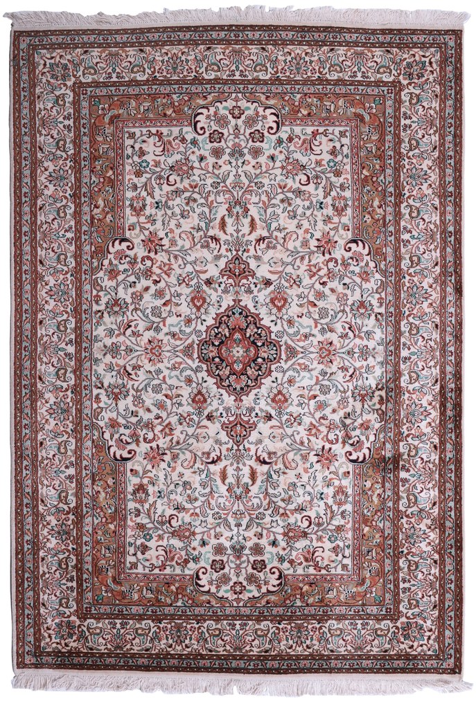 Kashmir Tappeto orientale 130x190 Beige (Indian) Annodato A Mano