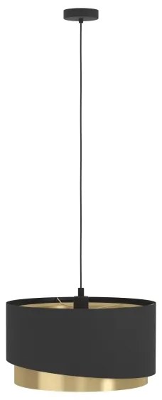 Eglo 39925 - Lampadario a sospensione con filo MANDERLINE 1xE27/40W/230V nero/oro