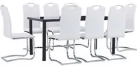 Set Sala da Pranzo 9 pz in Similpelle Bianca 3053074