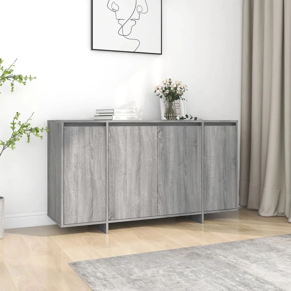 Credenza grigio sonoma 135x41x75 cm in truciolato