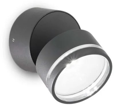 Lampada da parete omega ap round antracite 4000k