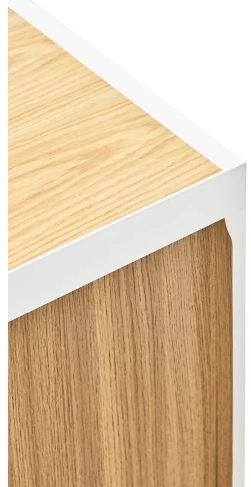 Cassettiera bassa bianca effetto rovere 110x85 cm Arista - Teulat