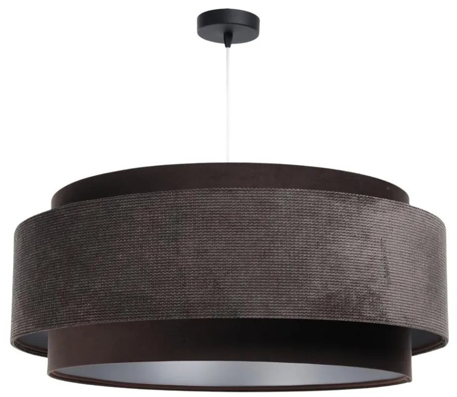 Lampadario a sospensione con filo DOBLO 1xE27/60W/230V marrone/argento d.60 cm