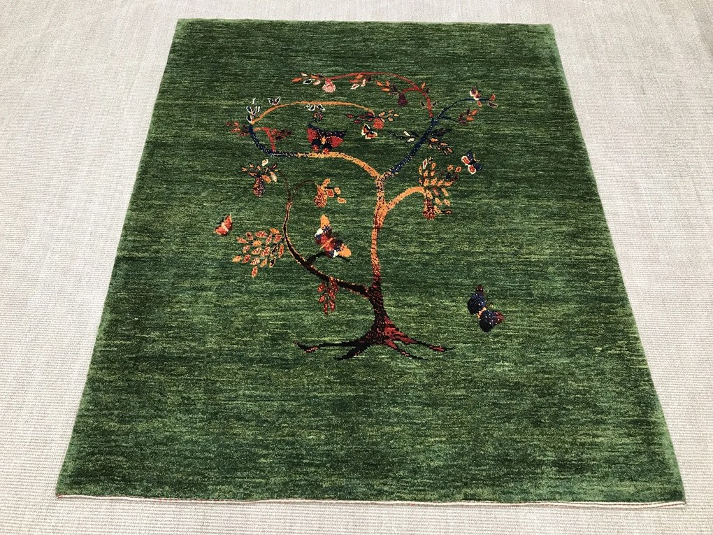 Gashguli Tappeto 190 x 150 Verde (Iran) Annodato A Mano