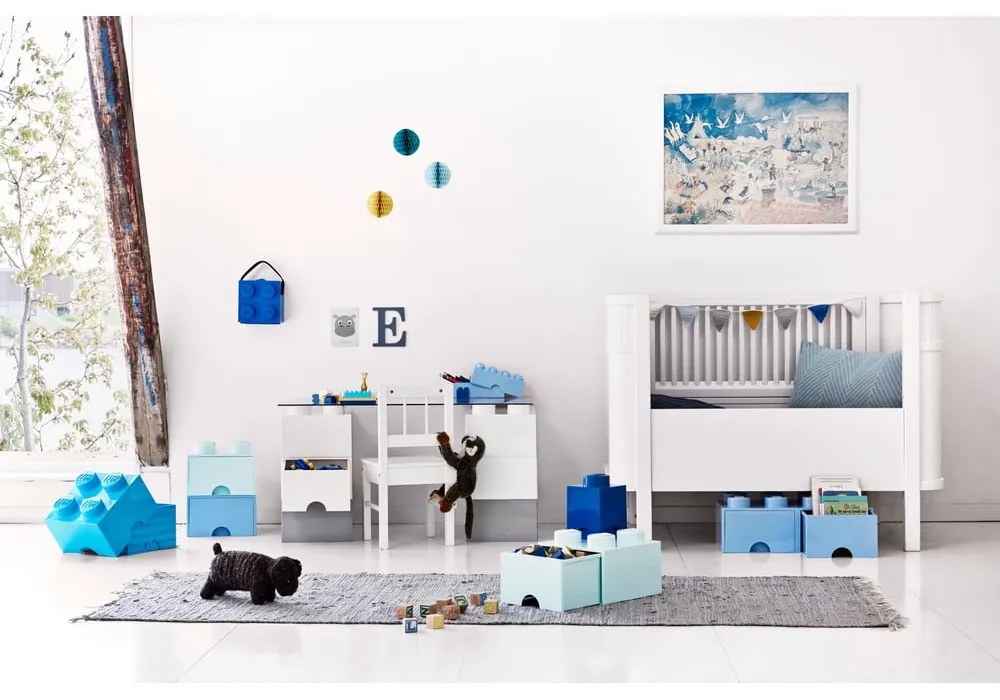 Scatola portaoggetti azzurra con due cassetti - LEGO®