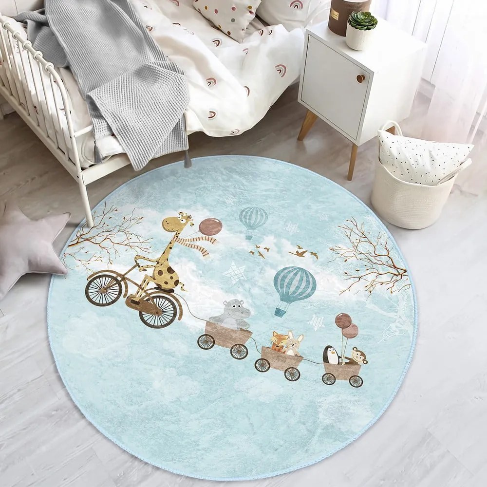 Tappeto azzurro per bambini ø 100 cm Comfort - Mila Home