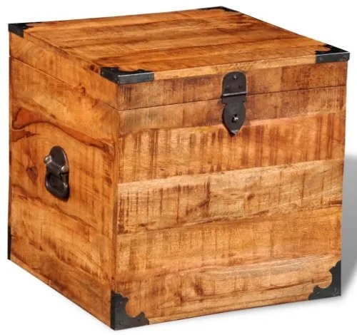 Cassetta in Legno Ruvido di Mango Cubica